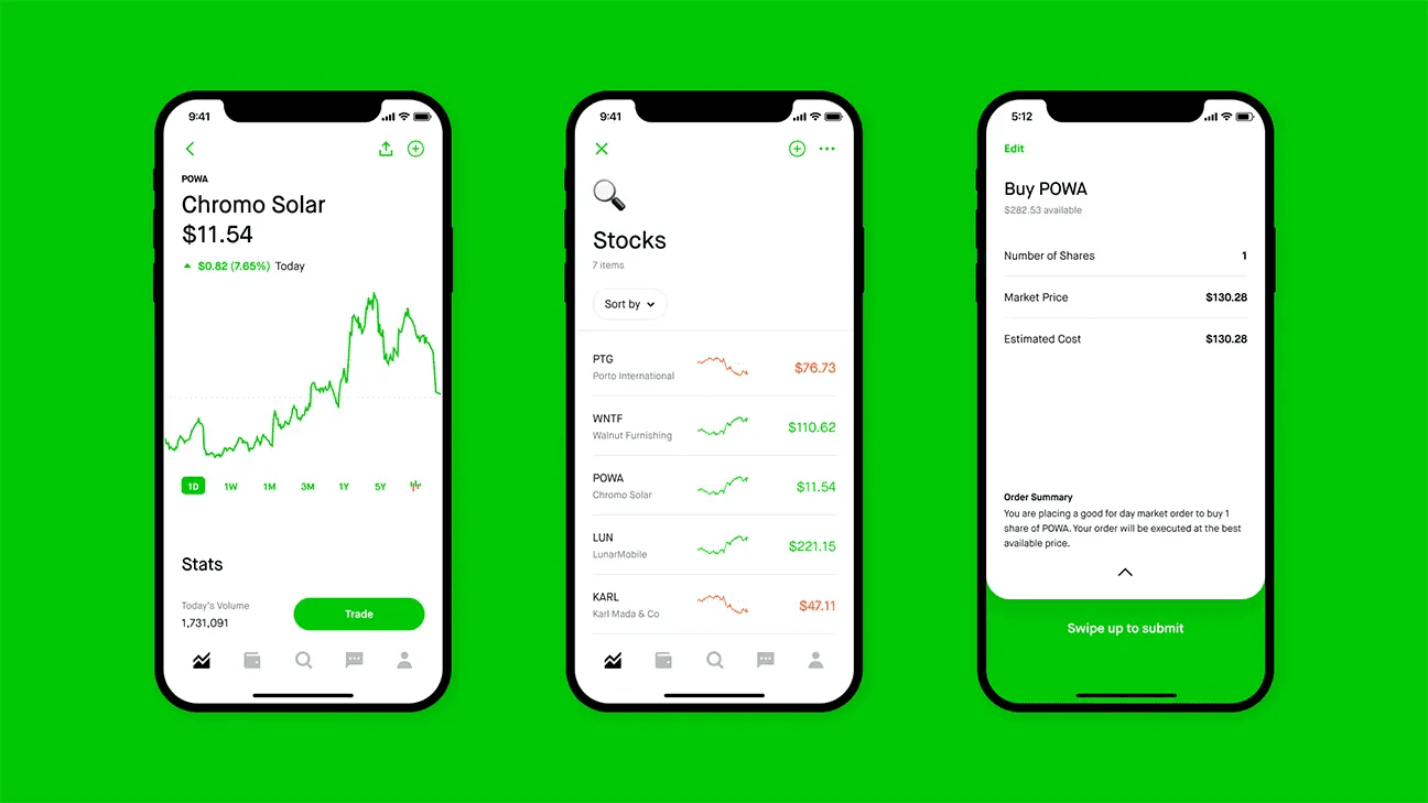 Robinhood mobile app placeholder