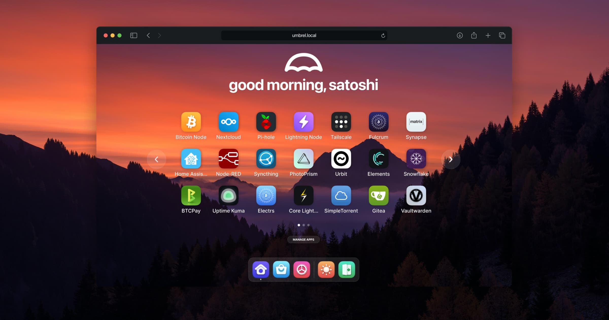 UmbrelOS UI placeholder