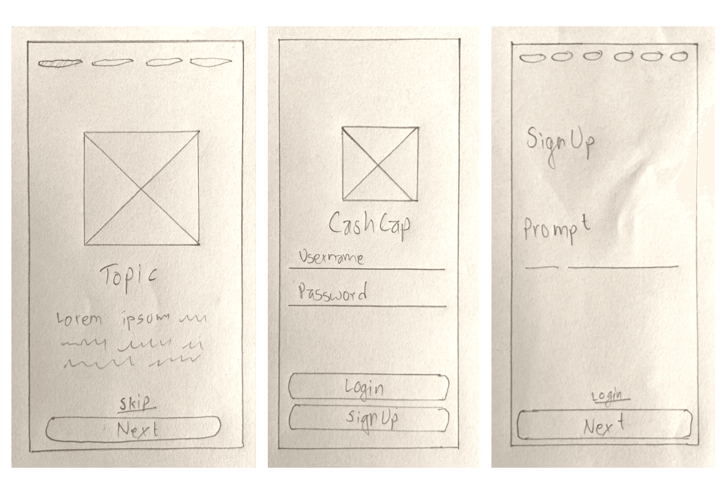 Paper wireframes