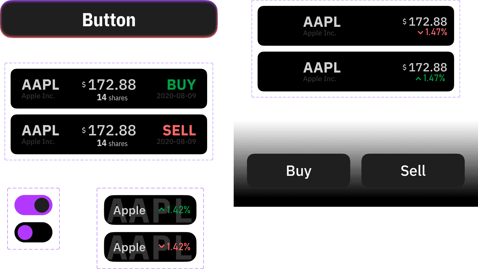 UI elements and components